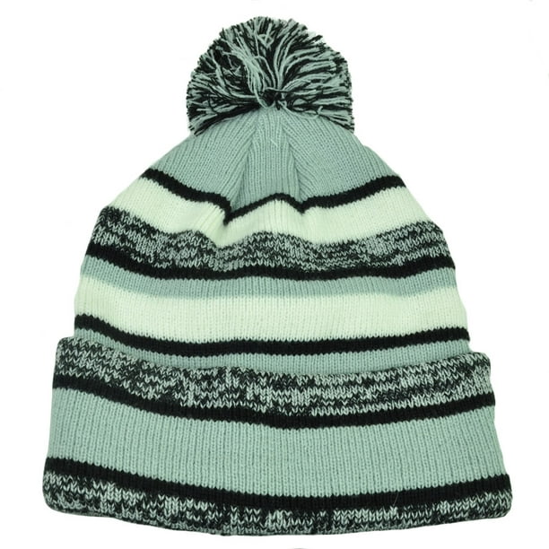 Gray Blue Striped Slouchy Beanie Hat  Cute Hand Knit Fall Winter Hat  One Size Grey Blue Stripe Hat  Fall Winter Accessories Gift Idea